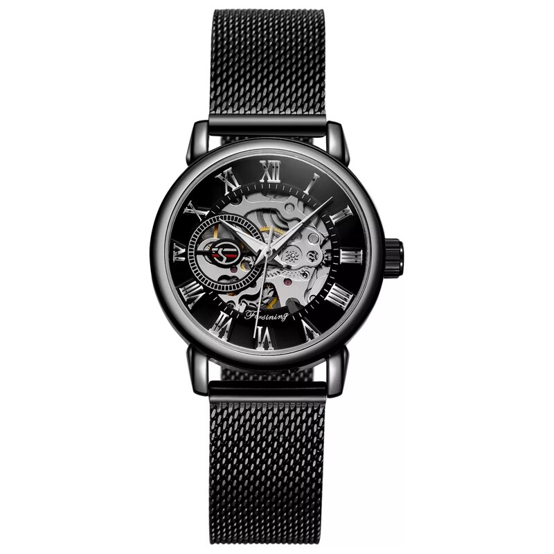 FORSINING mechanické hodinky FSL8099M4B2 Černo- stříbrné