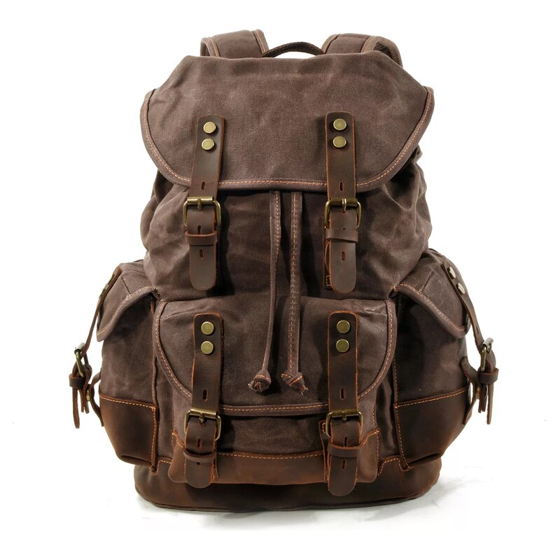 Canvasio outdoor kožený batoh Mountain Hnědý 25L