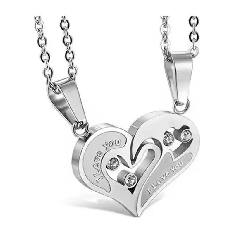 Impress Jewelry Ocelové přívěsky pro dvojici srdce I love You
