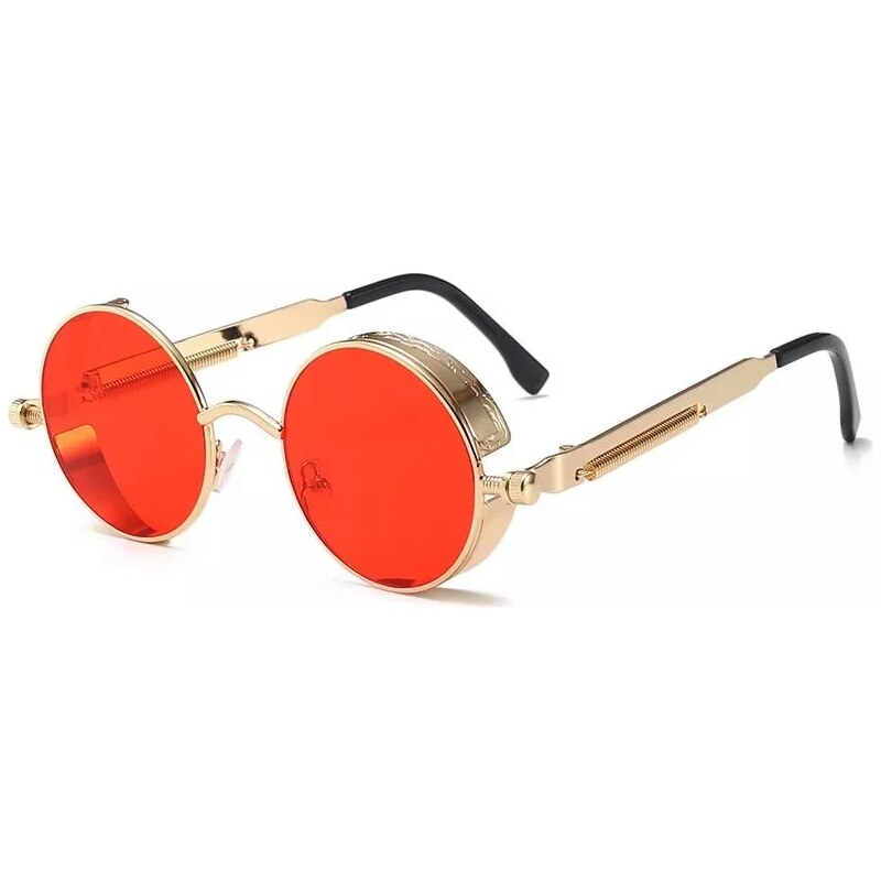 Lifestyle Oválné sluneční brýle Steampunk Zlato - Červené