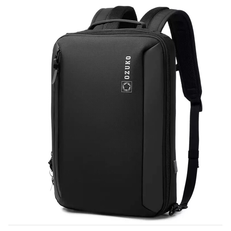 Ozuko pánská taška a batoh 2v1 USB port Carry Černý 9L
