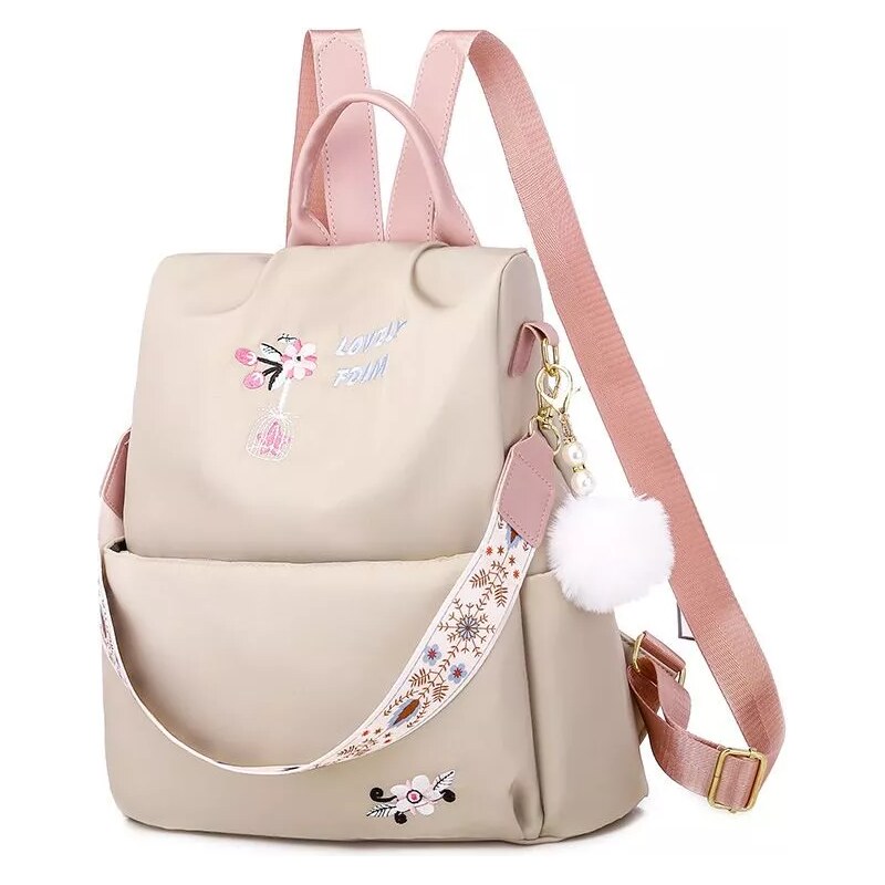 Lifestyle Dámský Crossbody batůžek s popruhem Lovely Foim Béžový