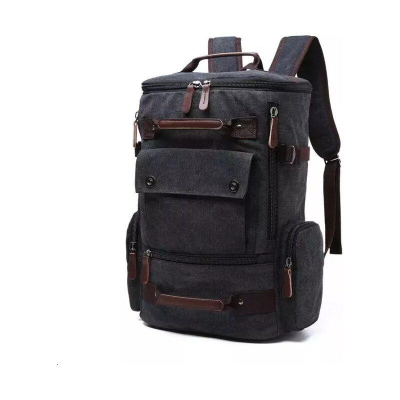 Canvasio plátěný canvas retro batoh Parera Černý 25L