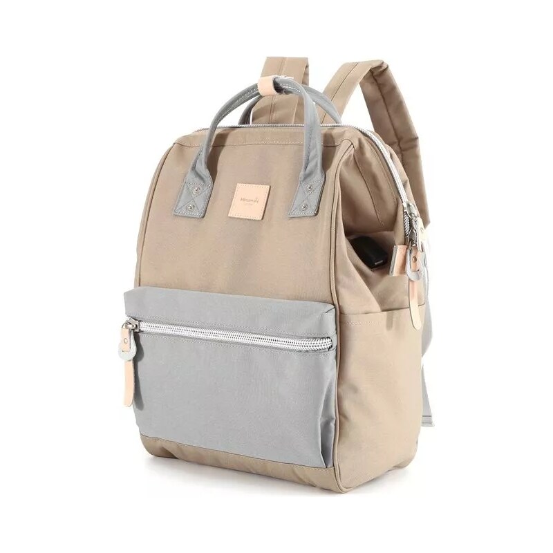 Himawari studentský batoh USB port Sorrel Béžový 19L