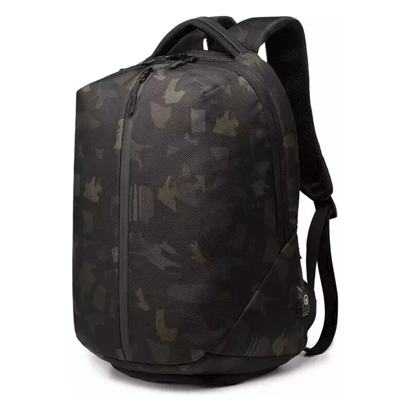 Ozuko studentský školní batoh batoh s USB + zámek Hunting Camo