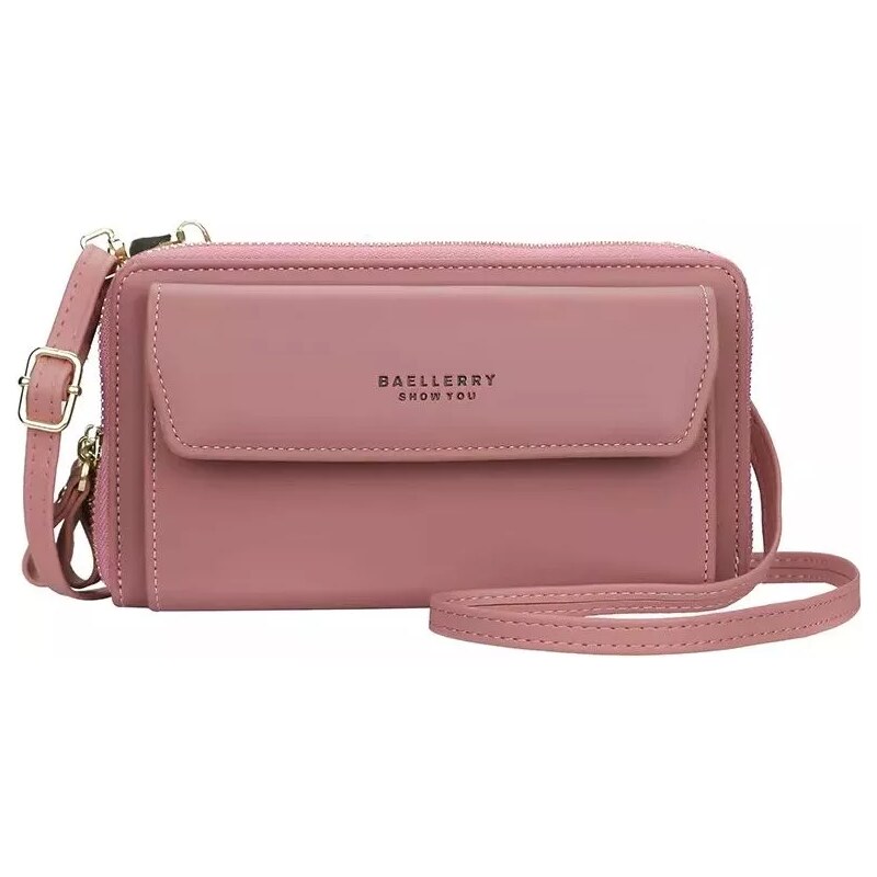 Baellerry Dámská peněženka s popruhem Maddie Dark Pink