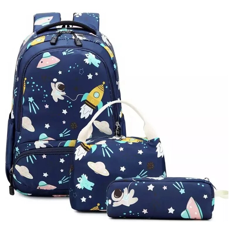 Meisohua Meiso chlapecký školní batoh set 3v1 Kosmonaut 19L