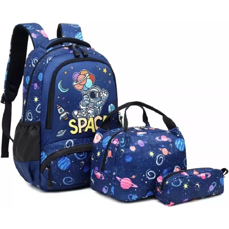 Meisohua Meiso chlapecký školní batoh set 3v1 Kosmo Space 16L