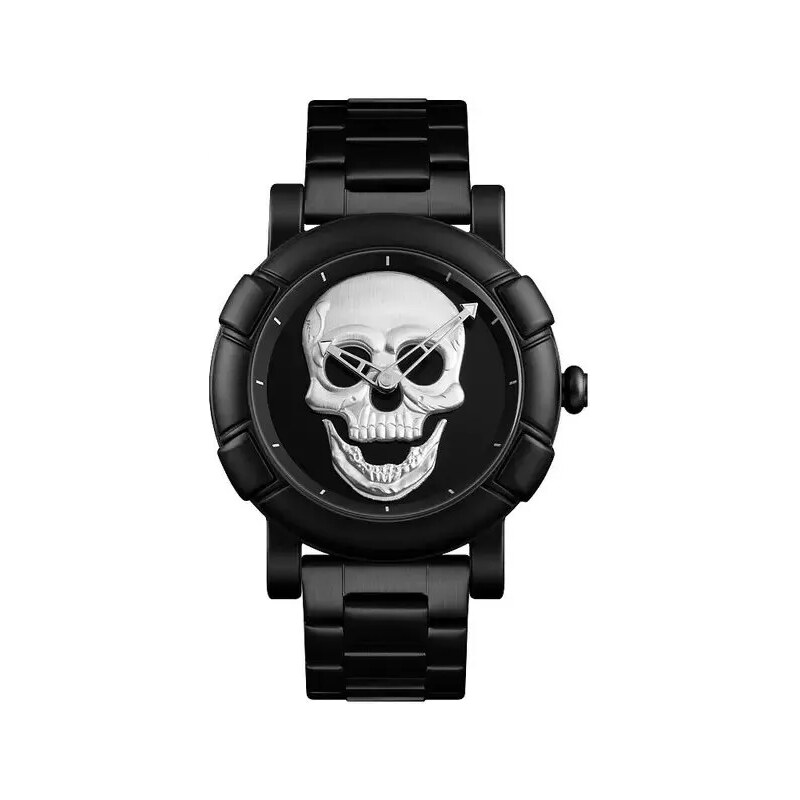 SKMEI pánské hodinky Skull Punk - Stříbrné