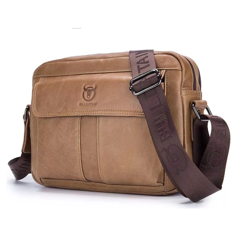 Bullcaptain pánská kožená vintage taška Ursan Camel 7L