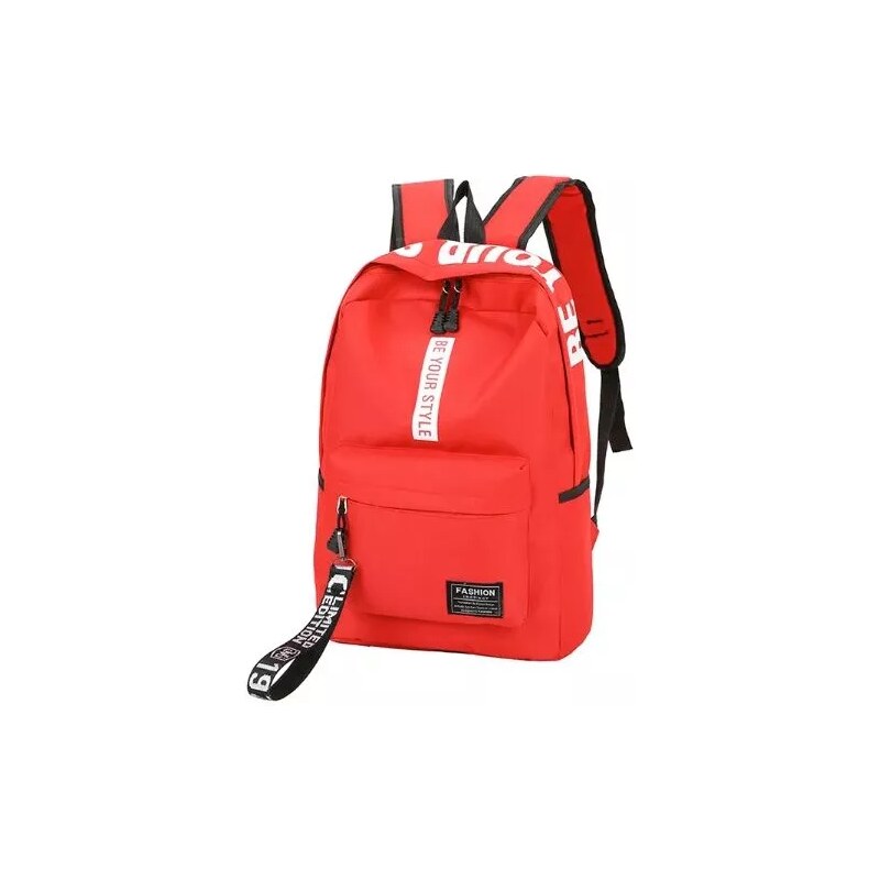 Lifestyle Teeneger batoh s nápisy BY YOUR STYLE Červený 14L