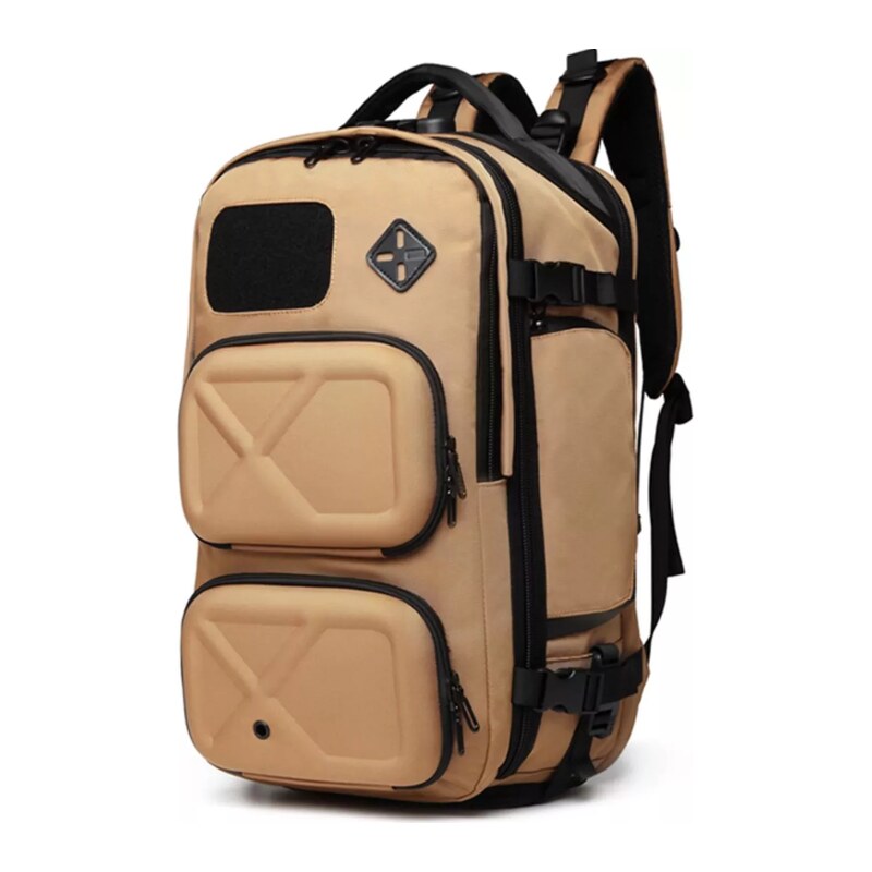 Ozuko turistický batoh s USB + zámek Legrand Hnědý 23l