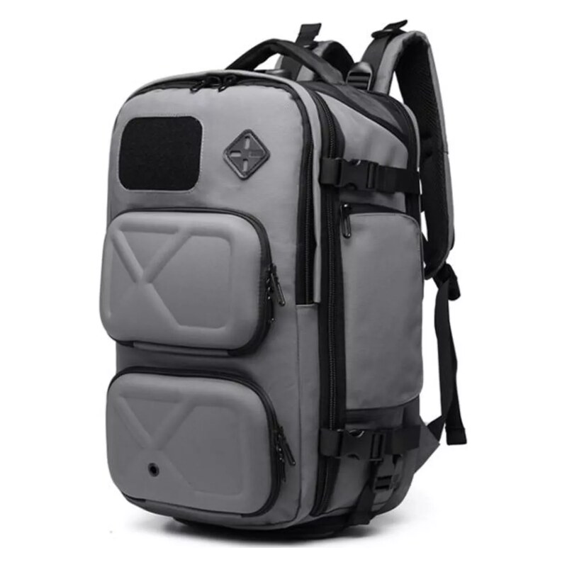 Ozuko cestovní turistický batoh s USB + zámek Legrand Šedý 23l