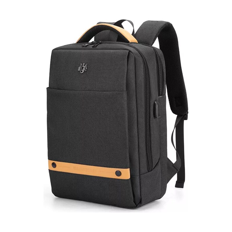 Golden Wolf sportovní batoh s USB Egon Černý 15L