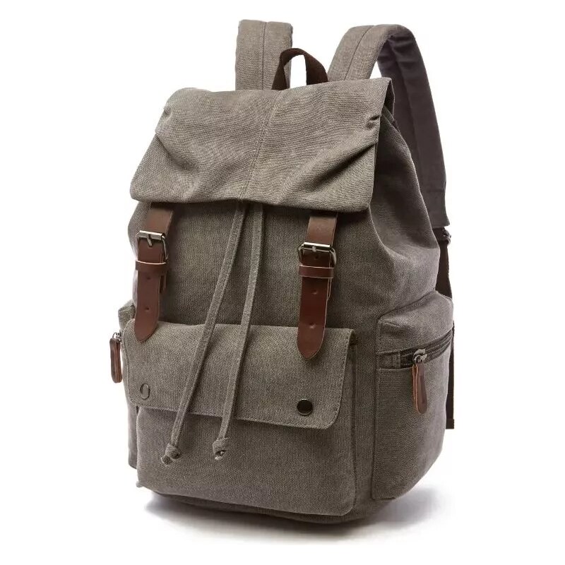 Canvasio plátěný retro batoh Adventure Šedý 23L