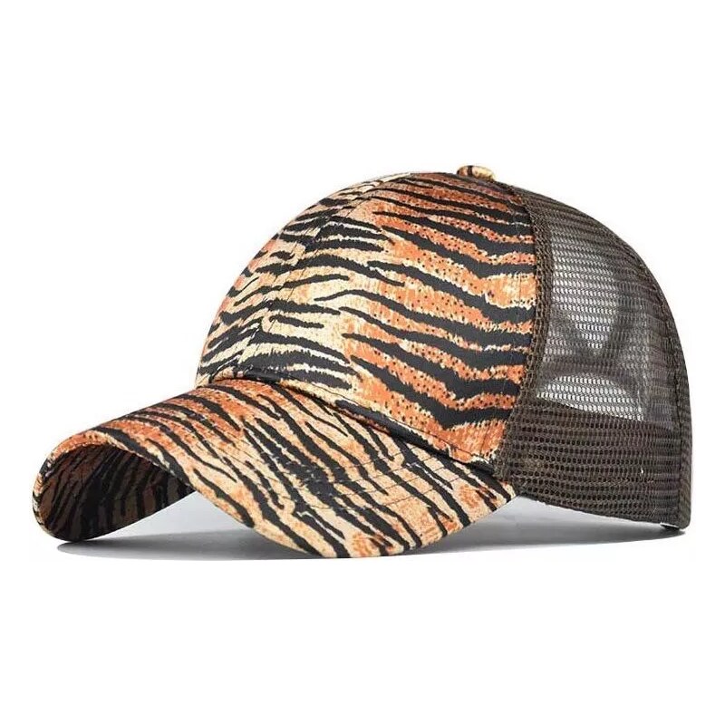 Carla Dámská bavlněná kšiltovka na culík Zebra oranžová