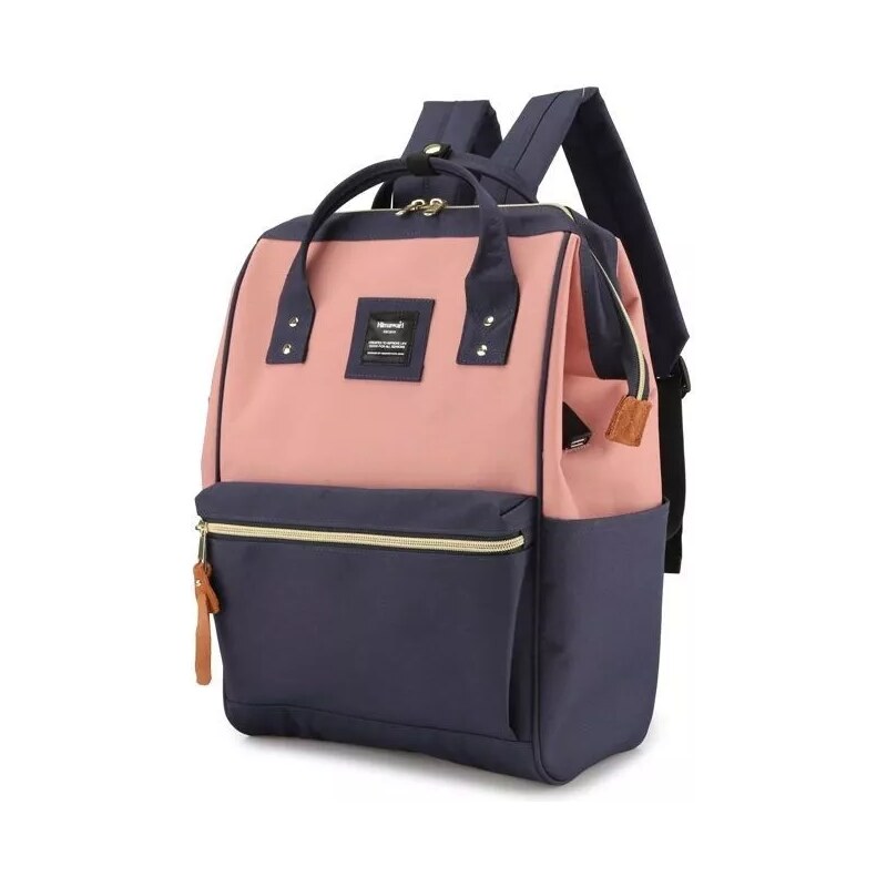 Himawari dámský batoh s USB Denim Modro růžový 19L
