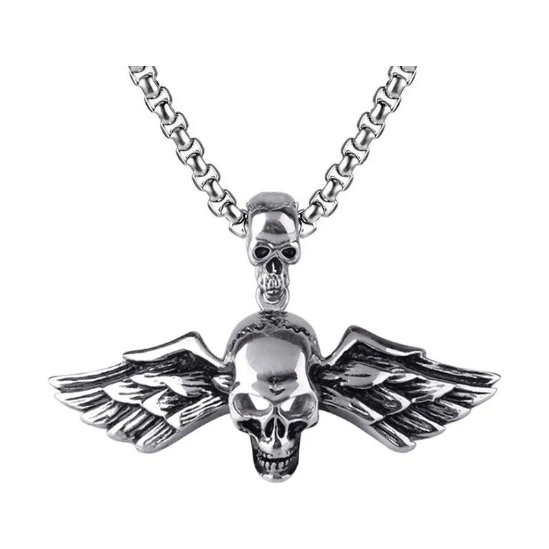 Impress Jewelry Přívěsek z chirurgické oceli - Okřídlená Lebka