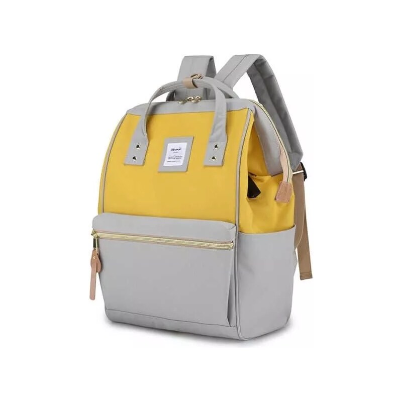 Himawari studentský batoh s USB port Apaté Šedo-žlutý 19L