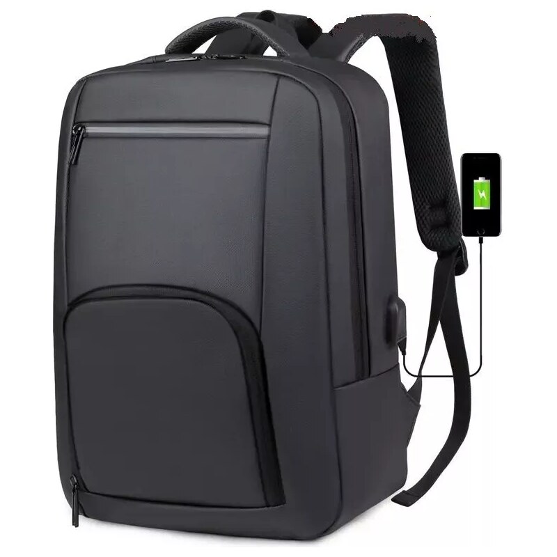 Weixier pánský elegantní batoh s USB Elmet Černý 16L