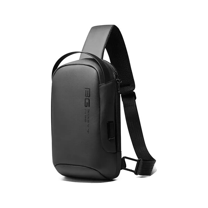 BANGE elegantní batoh přes rameno s USB HASAD Šedý 7L