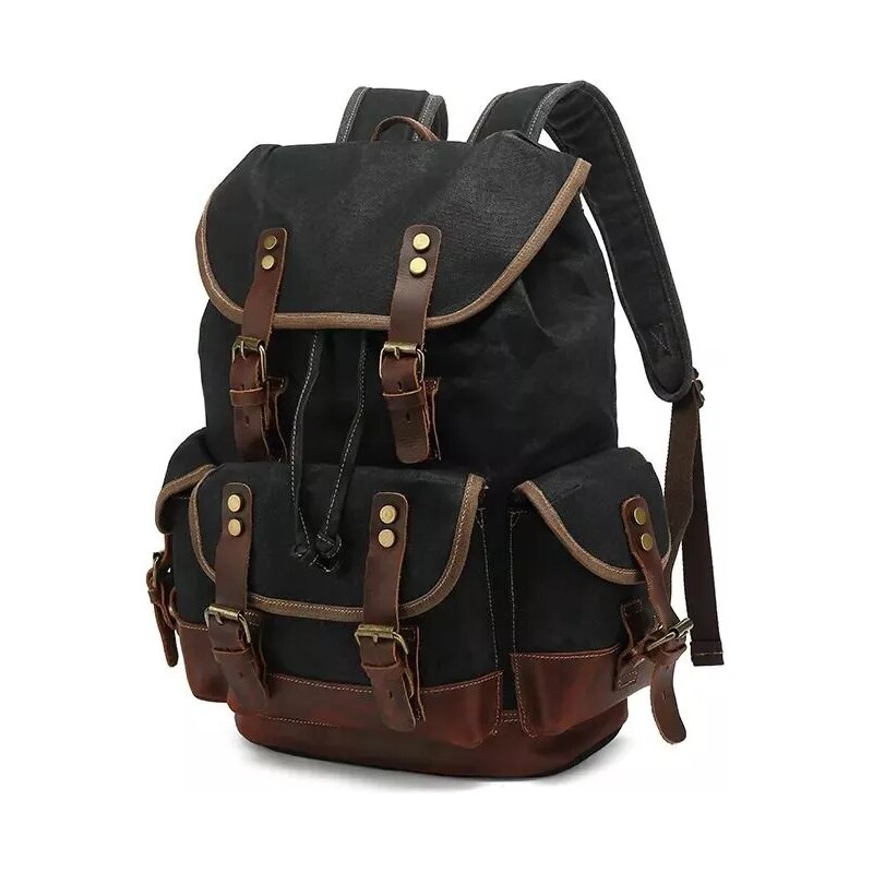 Canvasio outdoor kožený batoh Mountain Černý 25L
