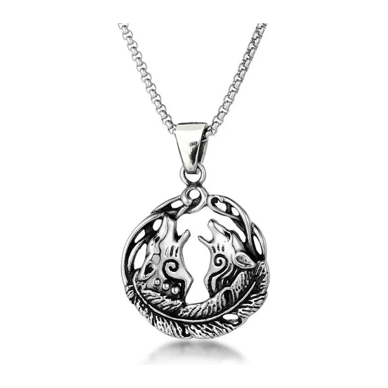Impress Jewelry Přívěsek z chirurgické oceli Vyjící vlci
