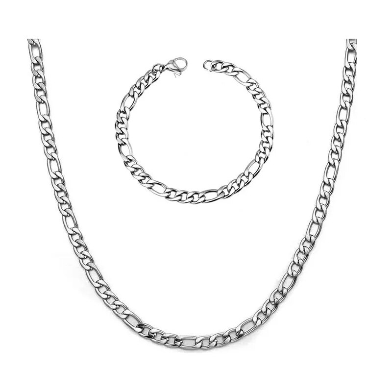 Impress Jewelry Sada z chirurgické oceli Figaro 3mm / řetízek a