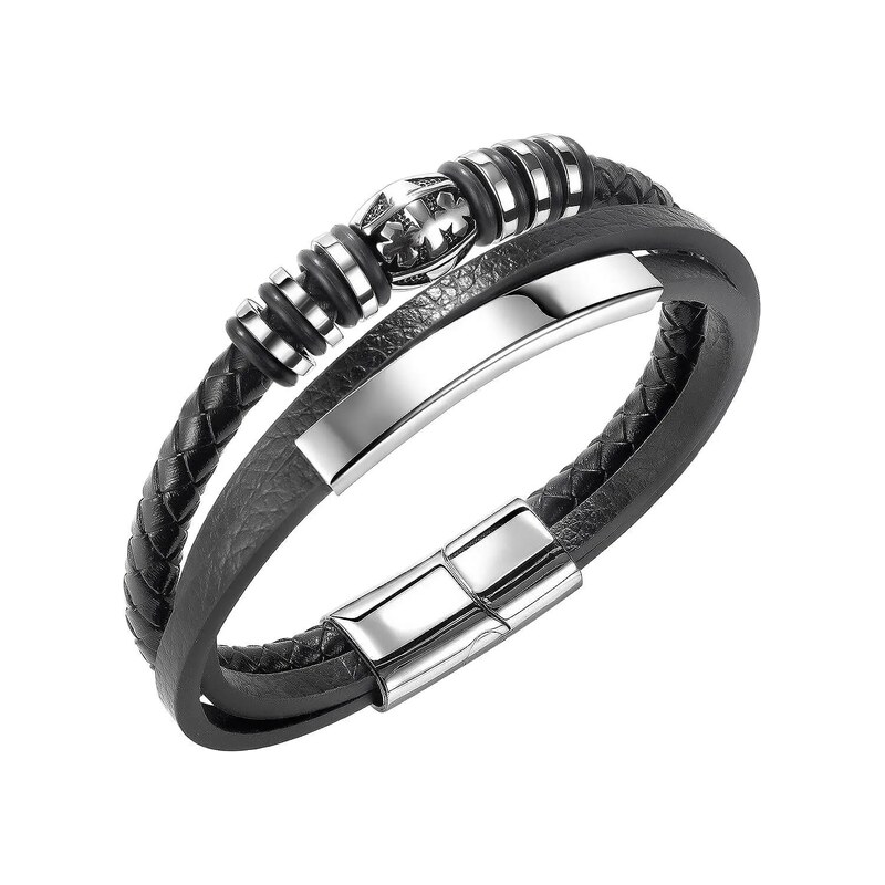 Titan Jewerly Pánský ocelový náramek Multilayer Černý