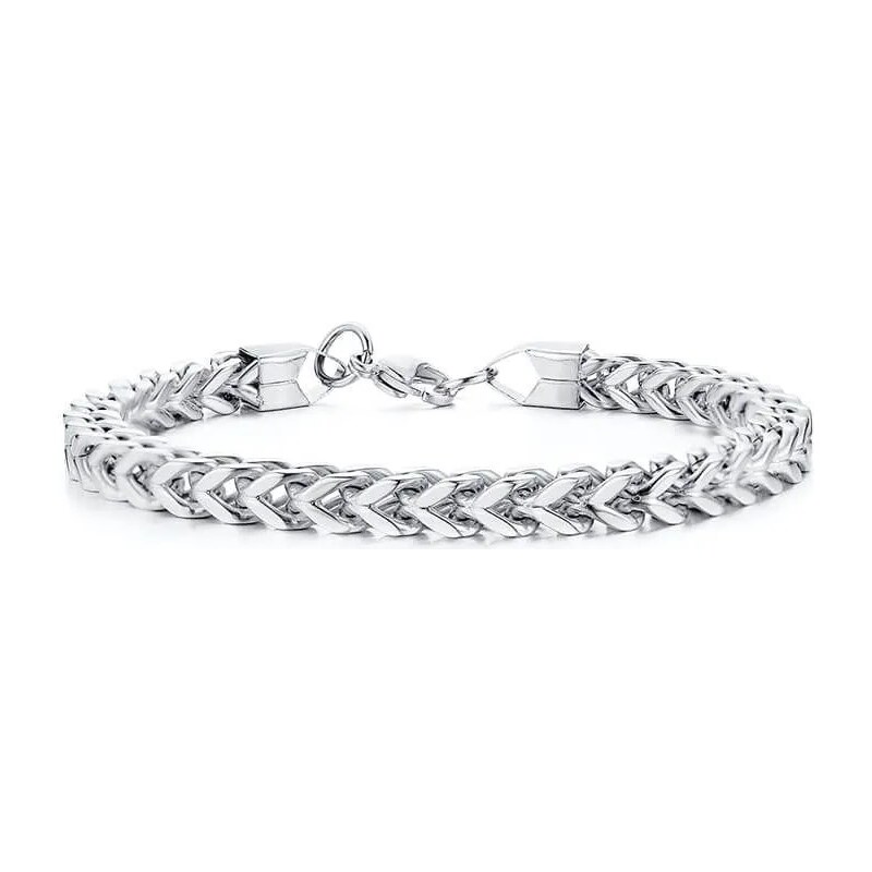 Impress Jewelry Náramek z chirurgické oceli Curb Chain Stříbrný