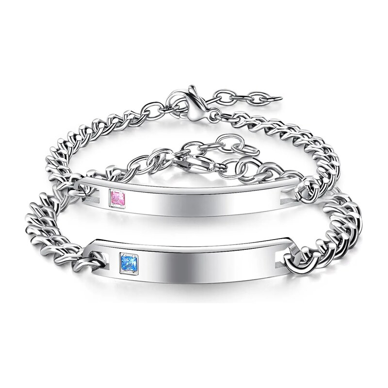Titan Jewerly Náramky pro dva z chirurgické oceli Hilarius