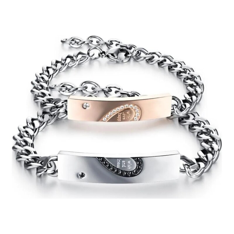 Titan Jewerly Náramky pro dva z chirurgické oceli Heart Couple