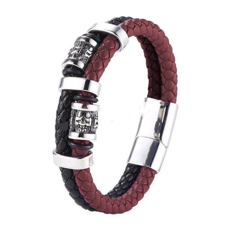Impress Jewelry Pánský splétaný ocelový náramek Skuul Etnic