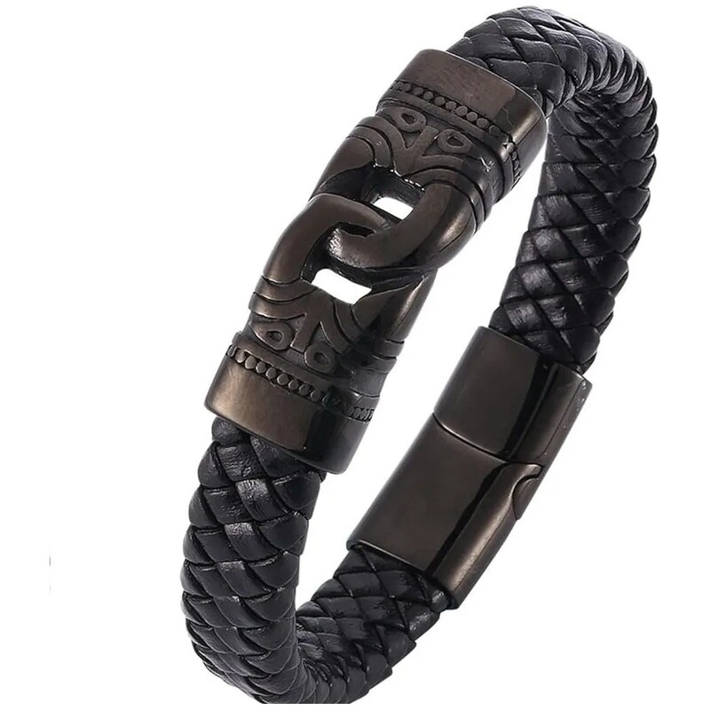 Impress Jewelry Pánský ocelový proplétaný náramek Ammon černý