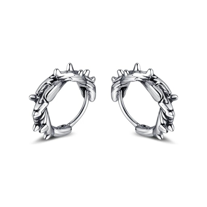 Impress Jewelry Ocelové Náušnice kruhy s trny 12mm Stříbrné