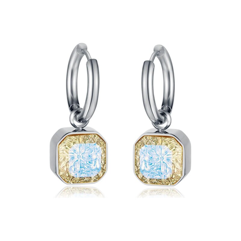 Impress Jewelry Dámské Ocelové kruhové náušnice s třpytivým