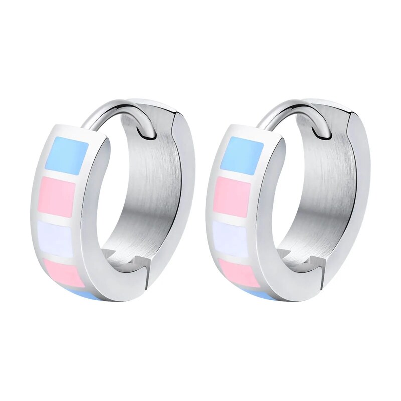 Impress Jewelry Dámské Ocelové kruhové náušnice 13mm Pride