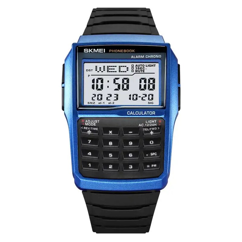 Skmei 2255 pánské hodinky Mr Calculator modré