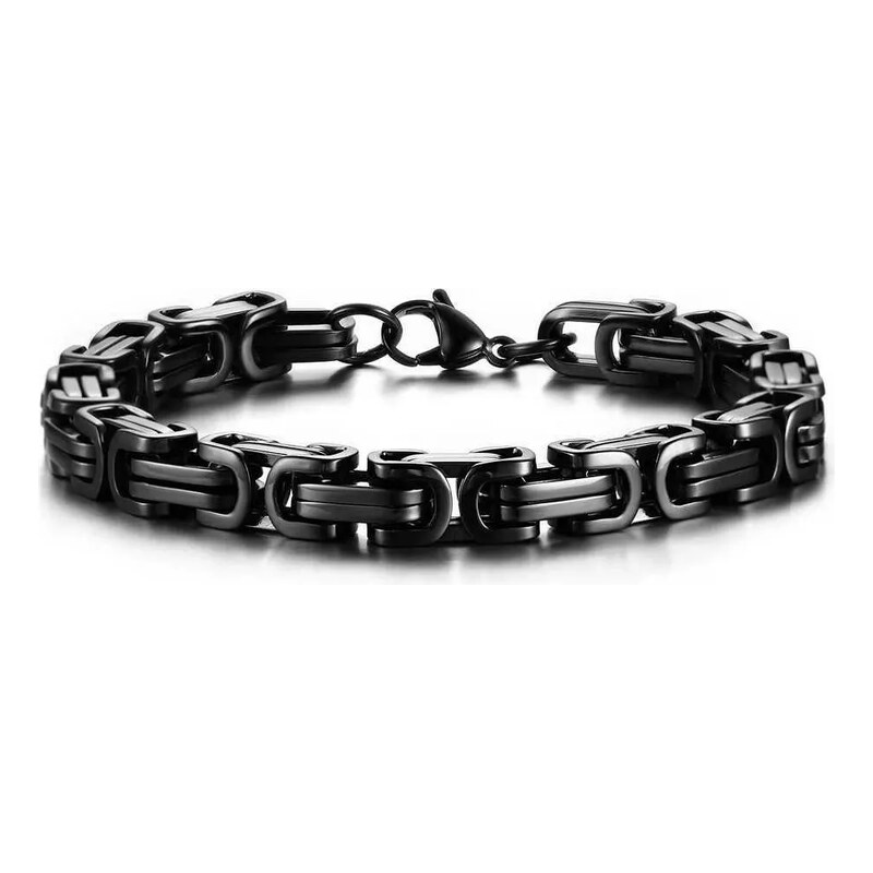 Impress Jewelry Pánský náramek z oceli Be Hard Černý 8 mm / 19