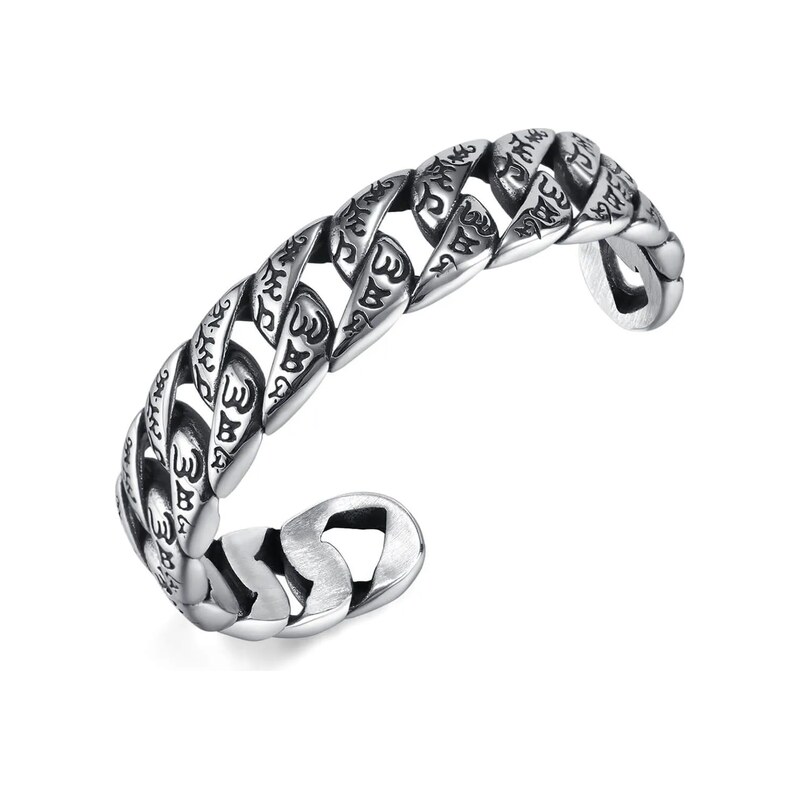 Impress Jewelry Pánský ocelový náramek mantra se šesti znaky