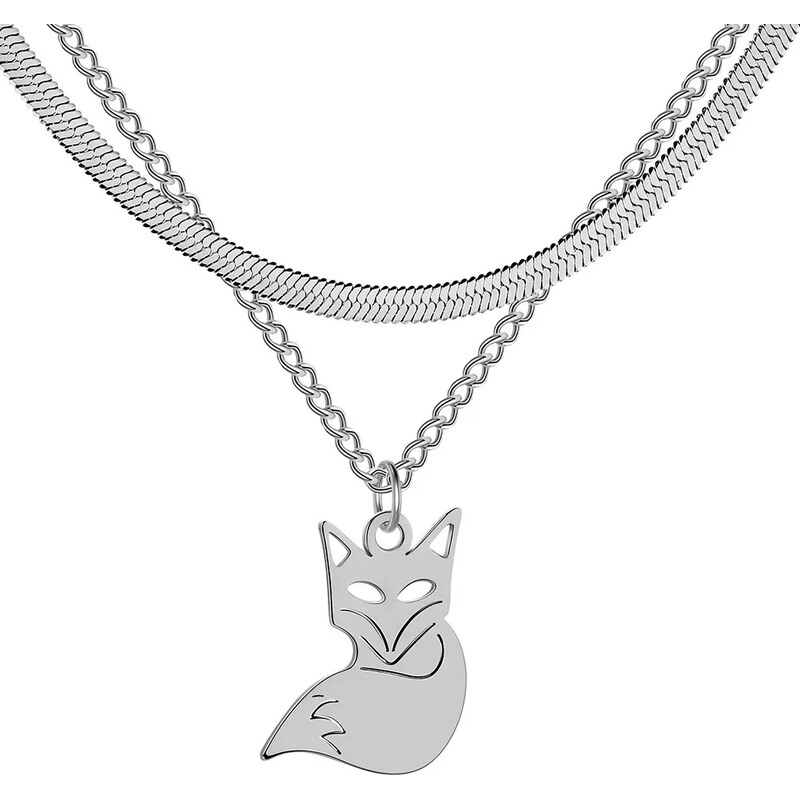 Impress Jewelry Dámský náhrdelník z chirurgické oceli Liška Fox-
