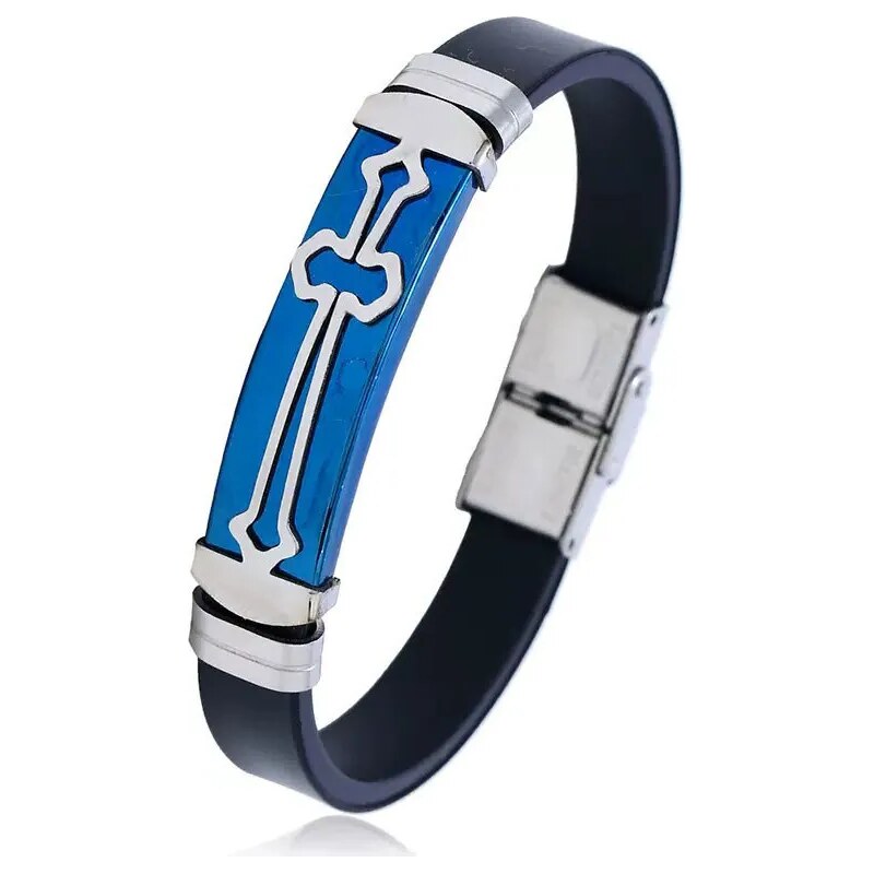 Impress Jewelry Silikonový náramek Kruis s ocelovou přezkou