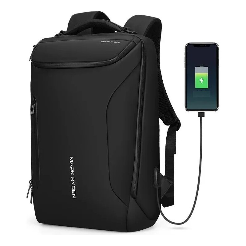 Mark Ryden elegantní batoh s USB Herborg Černý 26L