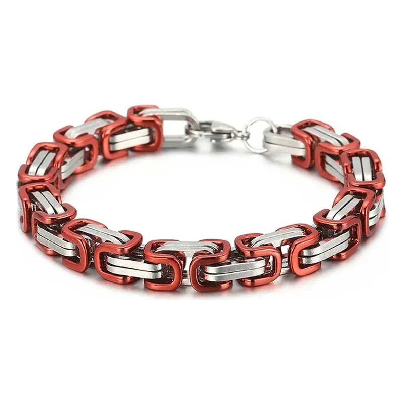 Impress Jewelry Pánský náramek z oceli Be Hard Červený 8 mm / 19