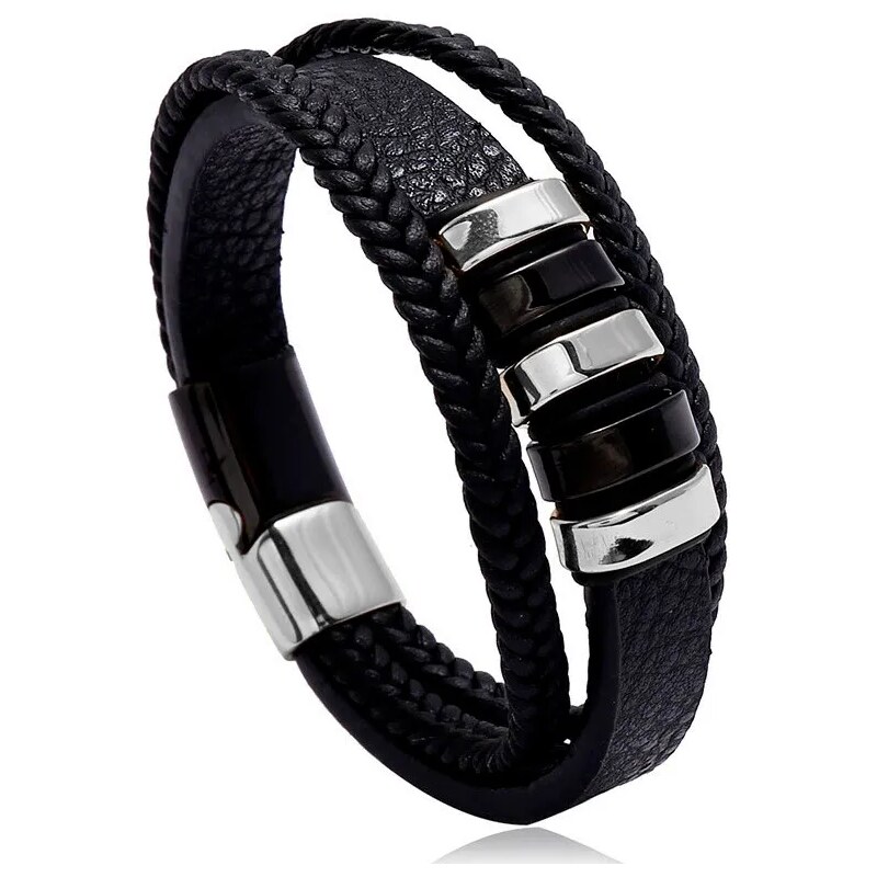 Impress Jewelry Pánský víceřadý náramek z chirurgické oceli