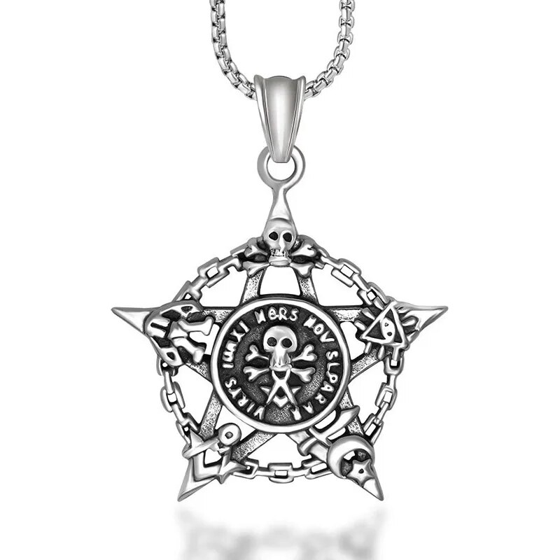 Impress Jewelry Přívěsek z chirurgické oceli – Pentagram Mortem