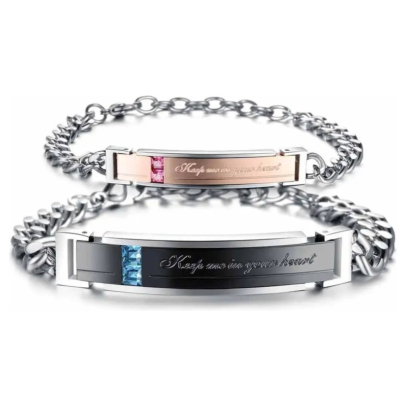 Titan Jewerly Náramky pro dva z chirurgické oceli Keep me in