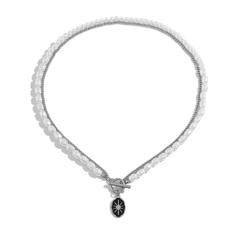 Impress Jewelry Pánský náhrdelník z umělými perlami Stellar bílý