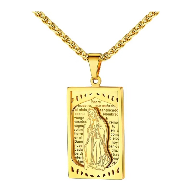 Impress Jewelry Ocelový medailonek Svatá Marie Matka Boží Zlatý