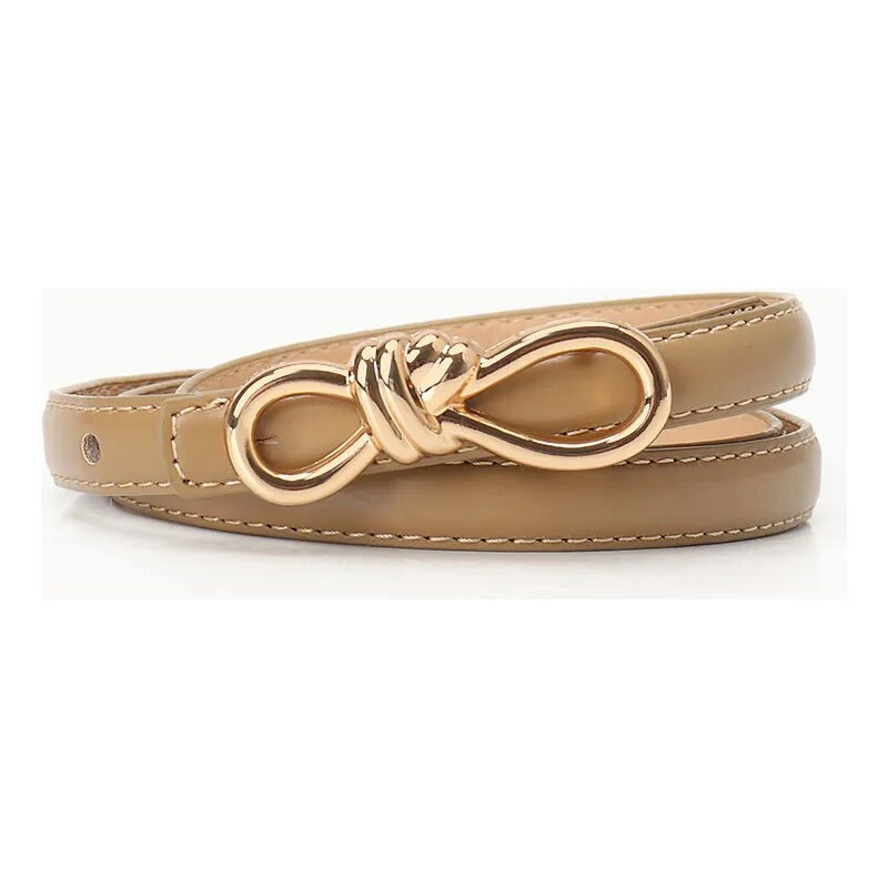 Lifestyle Dámský tenký pásek na šaty s mašlí DUVAL Camel
